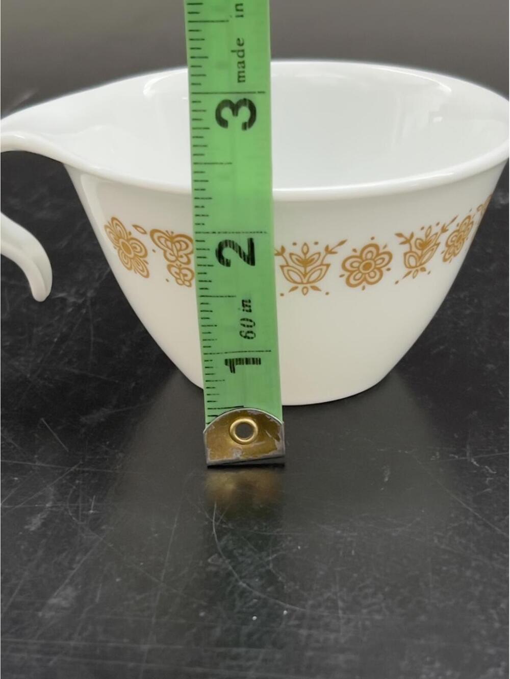 Corelle Vintage Brown Floral Teacup with Curved Handle - Picture 3 of 4